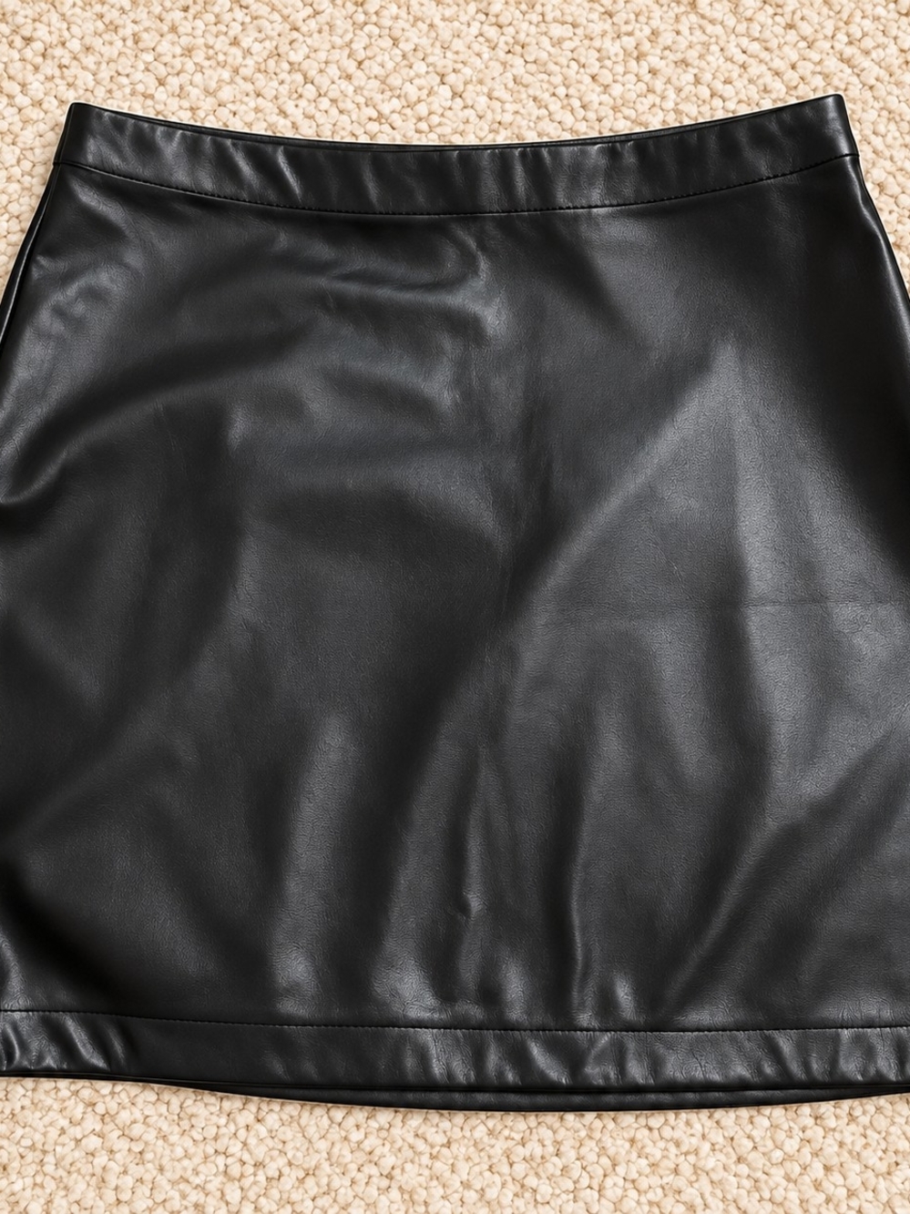 Black Faux Leather Mini Skirt - Classic Women's Skirt